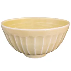 新品 山喜製陶(Yamaki Pottery) 茶碗 直径11.5×高6cm おしゃれ 美濃焼 電子レンジ 食洗機対応 日本製 しのぎ (おふけイエロー 1個)