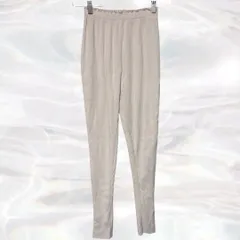 LOWRYS FARM　ローリーズファーム　パンツ　クリーム　レディース　無地　ウエストゴム　リブパンツ　ポケットなし　伸縮性あり