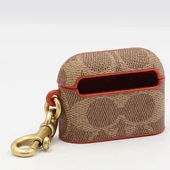 美品 コーチ ブラウン シグネチャー 箱付 エアポットプロケース/キーホルダー OGH 2000000