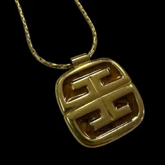希少 GIVENCHY ジバンシー ロゴ ヴィンテージ マーブル柄 ストーン ゴールドネックレス ジュエリー