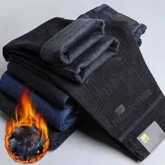 裏起毛 デニムパンツ メンズ ストレート ジーンズ 大きいサイズ ストレッチ 冬 綿 細身 メンズジーンズ スキニー ロングパンツ ジーパンメンズ 無地 美脚  qcwheisong02qcwheisong02