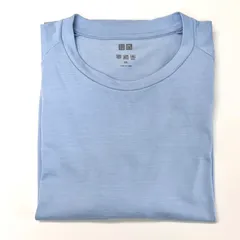 【良品⭐️ユニクロ（UNIQLO）】 「ドライEX（DRY-EX）」シリーズの半袖Tシャツ　 ライトブルー（淡い空色）　ワンオーナーユーズド品　 200900iTO.J