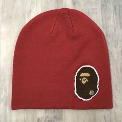 BIG APE HEAD ニット帽 レッド a bathing ape BAPE エイプ ベイプ アベイシングエイプ ビーニー ニット キャップ Knit Cap Beanie