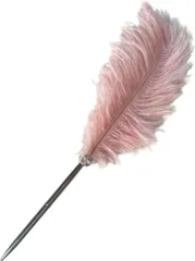 Lumierechat 羽根 はね フェザー ペン 結婚式 セレモニー 受付 署名 ウェルカムスペース ゲストブック 記帳(サーモンピンク,  ペンのみ)