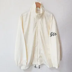 (^w^)b FLORIDA WIND フロリダウィンド GTO ウィンドブレーカー ジップアップ ジャケット 薄手 英字プリント スポーツ トレーニング タウンユース シンプル 80's 90's ヴィンテージ ビンテージ クリーム色  メンズ サイズL