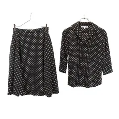 ユニクロ イネスドラフレサンジュ 長袖 オープンカラーシャツ 上下 セットアップ S ブラック系 UNIQLO INES DE LA FRESSANGE スカート レディース