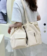 ナイロン巾着バッグ トートバッグ 大容量