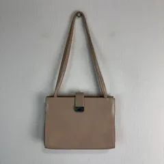 Calvin Klein カルバンクライン ロゴ刻印 ショルダーバッグ レザー ベージュ アースカラー ストリート レディースのサムネイル