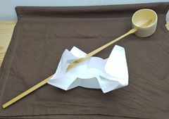 【逢絢亭・新品】茶道具 柄杓 差通柄杓 献茶用品 供茶用品 木地 木製 深山作 紙箱入り