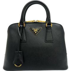 【PRADA/プラダ】プロムナード 2WAY ショルダーバッグ ハンドバッグ サフィアーノレザー ブラック/ゴールド金具 レディース 【中古】【真子質店】【BL】