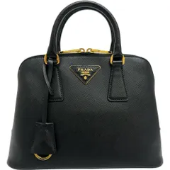 【PRADA/プラダ】プロムナード 2WAY ショルダーバッグ ハンドバッグ サフィアーノレザー ブラック/ゴールド金具 レディース 【中古】【真子質店】【BL】