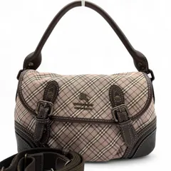 美品● BURBERRY BLUE LABEL バーバリーブルーレーベル 2way ショルダーバッグ ワンショルダー ロゴ金具 チェック レザー