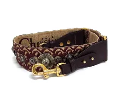 ■美品■ ChristianDior ディオール メダリオン トロッター キャンバス×レザー バッグ用 ショルダーストラップ ボルドー系 BM9499