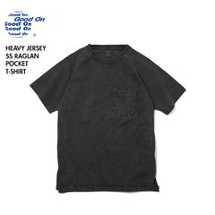 Good On グッドオン ヘビージャージーショートスリーブラグランポケットＴシャツ 半袖 ポケT USAコットン 綿 メンズ レディース ユニセックス 日本製 GOST1101 Pブラック　XLサイズ
