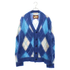 MARNI (マルニ) 22SS ICONIC MOHAIR ARGYLE SWEATER アーガイルモヘアカーディガン CDMG0051Q1 ブルー/ホワイトのサムネイル