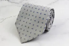 ランセル ブランド ネクタイ シルク ペイズリー柄 小紋柄 PO  メンズ ホワイト LANCEL 【中古】