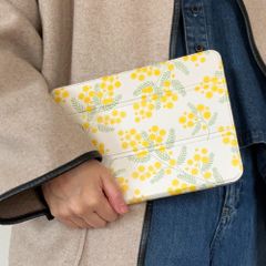 ミモザのiPadケース【三折り手帳型プラケースタイプ】
