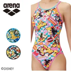 arena  アリーナ　AS5SWM52G　DISNEY ミッキーとプルート　タフスーツ 　ジュニア　練習用水着　ガールズ　レディース　水泳　競泳　　ディズニー　トレーニングワンピース