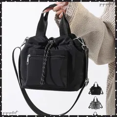 巾着ショルダーバッグ レディース 小さめ おしゃれ ミニショルダーバッグ 軽量 斜めがけ カバン 肩掛けバッグ カジュアル3WAY ナイロンバッグ コンパクト 旅行バッグ韓国風 黒バッグ トレンド ミニバッグ 軽い