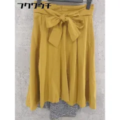 ◇ ◎ Fabulous Angela ファビュラス アンジェラ ウエストリボン付 膝下丈 フレア スカート サイズF マスタード レディース 【中古】 【1102010007648】