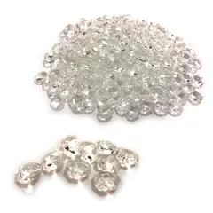 (エスネット) クリスタル 八角 ビーズ クリア 14mm 二つ穴 アクセサリー のれん 手芸 ガラス 透明 シャンデリア デコ パーツ 300個 [クリア300]