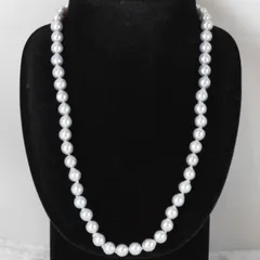 良品『USED』 パール/シルバー  バロックパール ネックレス 8mm ネックレス ペールブルーグレー