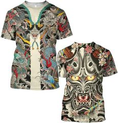＠入れ墨Tシャツ 　　Mサイズ・Lサイズ・XLサイズ　３サイズ展開 　　和彫り 　刺青 　Japan irezumi 　タトゥー
