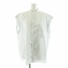 オーラリー AURALEE 20SS WASHED FINX TWILL STRIPE SLEEVELESS SHIRTS シャツ ブラウス ノースリーブ ストライプ柄 0 S グレー 白 ホワイト 青 ブルー A20SS04TS /AN41のサムネイル