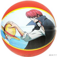 バスケットボール 7号 ONE PIECE ルフィ＆シャンクス レッド バスケ 85-343J ゴム 外用ラバー ワンピース スポルディング 25AW 正規品