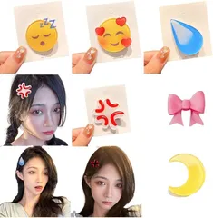 profit.relaxed ヘアピン 子供 おしゃれ 可愛い 前髪クリップ ベビー 面白い 絵文字 ハロウィン 推しぬい ぬいぐるみコスチューム 韓国 前髪キープ(絵文字6個セット)