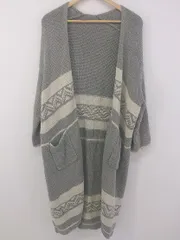 ■ TODAYFUL トゥデイフル ボーダー ニット ロング 長袖 カーディガン サイズ36 グレー系 マルチ レディース E  【1304050017735】