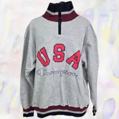 Champion　チャンピオン　トレーナー　Lサイズ　グレー　メンズ　ロゴ入り　伸縮性あり　長袖　厚手　ゆったり　フードなし　ハイネック