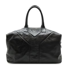 YVES SAINT LAURENT イヴ サン ローラン YSL イブサンローラン イージー ボストンバッグ ハンドバッグ エナメル ブラック 黒 208314