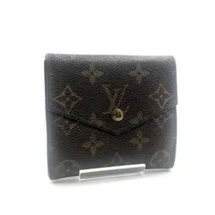 ■美品■LOUIS VUITTON ルイヴィトン　モノグラム　ポルトモネ　ビエ　カルトクレディ　三つ折り財布　PVC×レザー ブラウン　ゴールド金具　フランス製　刻印あり　1992年製