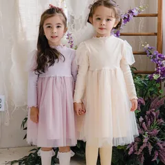 花びらチュールレイヤードワンピース 結婚式　発表会