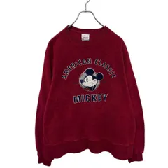 【Disney】 90～00s ミッキー刺繍 スウェット S-2171