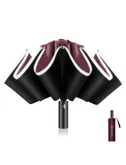 【在庫処分】UPF 50+ | 99％UV保護、反射安全ストリップ、頑丈な防風、トラベルポータブル、自動| Pro Umbrella 逆折りたたみ傘 XIXVON