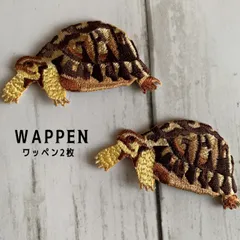 リクガメ 陸亀★アイロンワッペン2枚