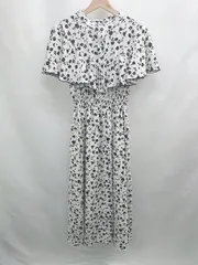 ◇ ⊂ OLIVE des OLIVE オリーブ デ オリーブ 花柄 総柄 半袖 ロング ワンピース サイズフリー ホワイト系 レディース E  【1508060031037】