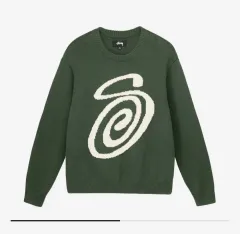 、*、様 Stussy スワールロゴ ニットセーター Mアイボリー STUSSY スワールロゴ ニットセーター M アイボリー