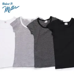 ロバート ピー ミラー【Robert P. Miller】807C Panel-rib F/S Tee パネルリブ Tシャツ 半袖 レディーストップス インナー アンダーウェア 下着 女性用 WOMENS ウィメンズ シンプル 無地 ボーダーのサムネイル