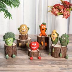 置物 レジン製 ミニチュア かわいい 野菜のフィギュア オーナメント インテリア 勉強 寝室 リビング 子供部屋 子供が喜ぶ アメコミ アメリカン ポップ ６点セット