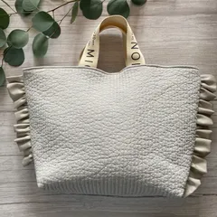 ハンドメイド　ヌビバッグ　イブルバッグ　手提げバッグ　　グレー　舟形トートバッグ　サブバッグ