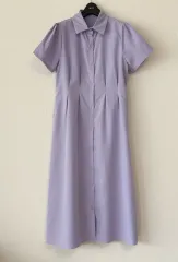 新品 ライトパープル ロング丈ワンピース