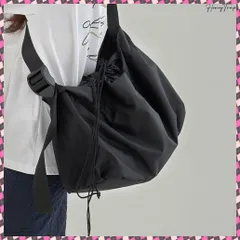 送料無料 ショルダーバッグ 大容量 ナイロン鞄 黒 レディース 肩掛け 斜め掛けバッグ 韓国風 ユニセックス シンプル 巾着バッグ 軽い 大きめ軽量かばん カジュアル鞄旅行 カップルバッグ人気 ストリート鞄お洒落 ボディバッグ黒新作