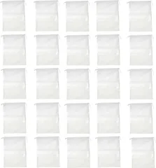 C-POSH 靴袋 巾着 不織布 シューズバッグ 収納袋 服入れ 透明窓付き 靴収納ケース Lサイズ 20枚入(白,  Lサイズ 20枚入)