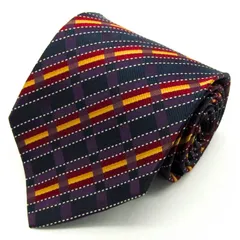 モダリトルノ ブランド ネクタイ ストライプ柄 格子柄 シルク 日本製 PO  メンズ パープル MODA RITORNO 【中古】