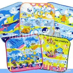 水族館グッズ ミニタオルハンカチ 15cm 子供 ヤエックス ジンベイザメ＆イルカ＆熱帯魚 5枚セット 新入園 新入学 小学生 幼稚園 保育園