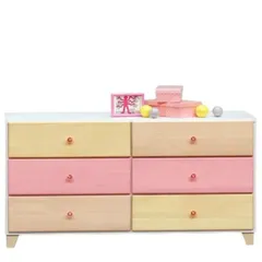 ローチェスト タンス 3段 幅117cm ピンク系 日本製 木製 桐材 引出し収納 子供部屋 ベッドルーム 寝室 リビング 完成品