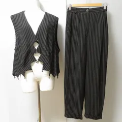 #anc ノンノンドール non non dorl セットアップ ツーピース 黒 ベージュ ストライプ レディース [961183]